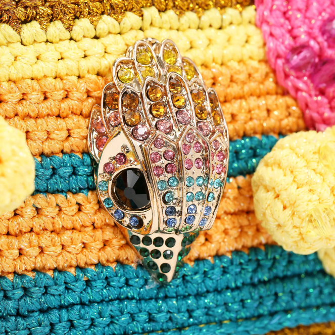 Kurt Geiger mujer londres crochet kensington 2LPR82 | bolsas combinación de oro